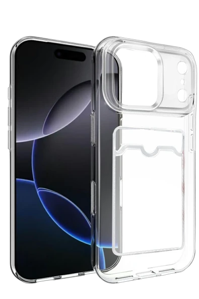 Zipax Apple iPhone 17 Pro Kılıf Şeffaf Kartlıklı Silikon Azn-Kartlıklı ürün görseli 1