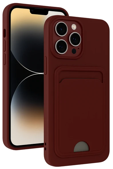 Zipax Apple iPhone 13 Pro Max Kılıf Kartlıklı Soft Silikon Azn-Kelvin ürün görseli 1