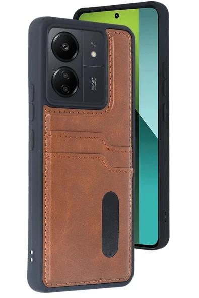 Zipax Xiaomi Redmi 13C Kılıf Kartlıklı Silikon Kapak Azn-Sara ürün görseli 1