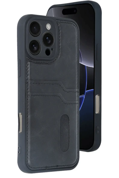 Zipax Apple iPhone 16 Pro Kılıf Kartlıklı Silikon Kapak Azn-Sara ürün görseli 1