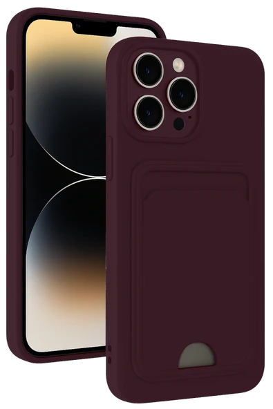 Zipax Apple iPhone 13 Pro Max Kılıf Kartlıklı Soft Silikon Azn-Kelvin ürün görseli 1