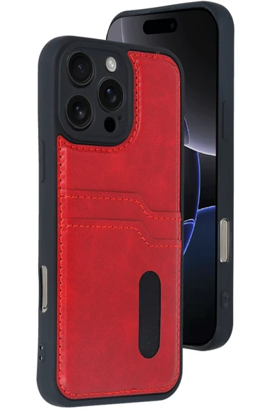 Zipax Apple iPhone 16 Pro Max Kılıf Kartlıklı Silikon Kapak Azn-Sara ürün görseli 1