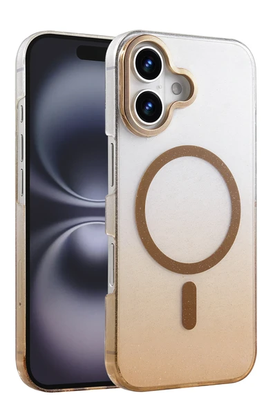 Zipax Apple iPhone 16 Kılıf Simli Renk Geçişli Magesafe Kapak Azn-Fiyonk ürün görseli 1