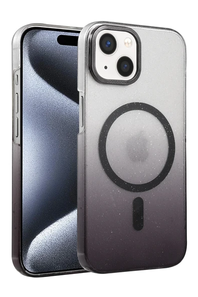 Zipax Apple iPhone 15 Kılıf Simli Renk Geçişli Magesafe Kapak Azn-Fiyonk ürün görseli 1