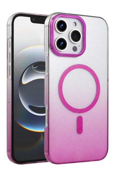 Zipax Apple iPhone 16 Pro Max Kılıf Simli Renk Geçişli Magesafe Kapak Azn-Fiyonk ürün görseli 1