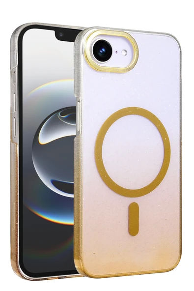 Zipax Apple iPhone 16E Kılıf Simli Renk Geçişli Magesafe Kapak Azn-Fiyonk ürün görseli 1