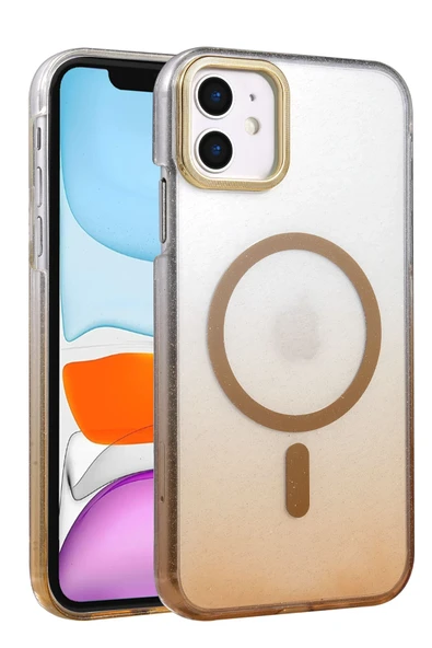 Zipax Apple iPhone 12 / 12 Pro Kılıf Simli Renk Geçişli Magesafe Kapak Azn-Fiyonk ürün görseli 1