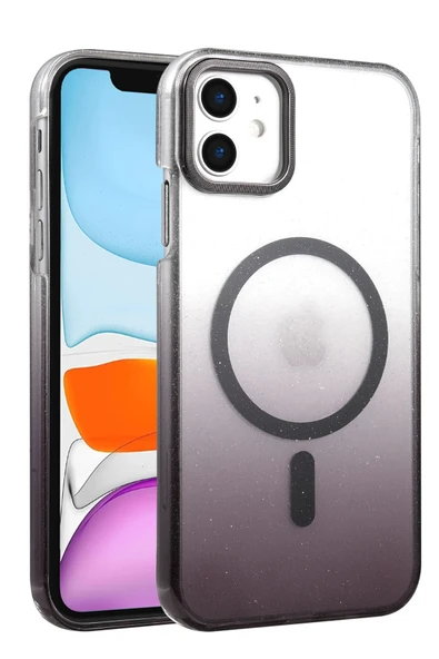 Zipax Apple iPhone 12 / 12 Pro Kılıf Simli Renk Geçişli Magesafe Kapak Azn-Fiyonk ürün görseli 1