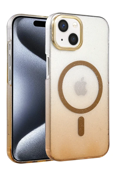 Zipax Apple iPhone 15 Kılıf Simli Renk Geçişli Magesafe Kapak Azn-Fiyonk ürün görseli 1