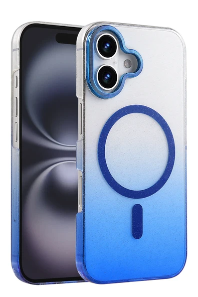 Zipax Apple iPhone 16 Plus Kılıf Simli Renk Geçişli Magesafe Kapak Azn-Fiyonk ürün görseli 1