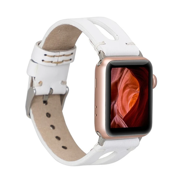 Apple Watch Uyumlu Deri Kordon BA2 42-44-45mm F3 Beyaz ürün görseli 1