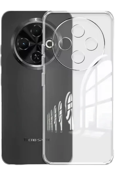Zipax Tecno Spark 30C Kılıf Şeffaf İnce Silikon Kapak Azn-Lüx ürün görseli 1