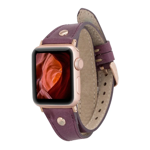 Apple Watch Uyumlu Deri Kordon 38-40-41mm DT Slim CZ7 ürün görseli 1