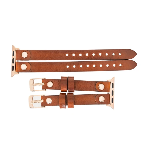Apple Watch Uyumlu Deri Kordon Ely Double Tour RST2EF - Resim 4