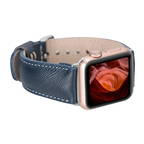 Apple Watch Uyumlu Deri Kordon 42-44-45mm G3 Lacivert ürün görseli 1