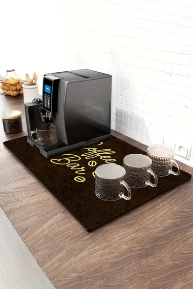 Valerine Life Barista Kahve Barı Tezgah Matı Sıvı Geçirmez XXL Büyük Boy Espresso Makinesi Pad 40x90cm 27BRD250826 ürün görseli 1