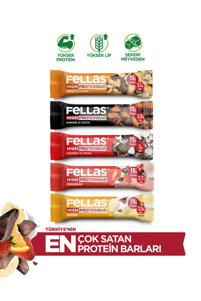 Fellas Yüksek Protein Bar 5'li Deneme Paketi ürün görseli 1