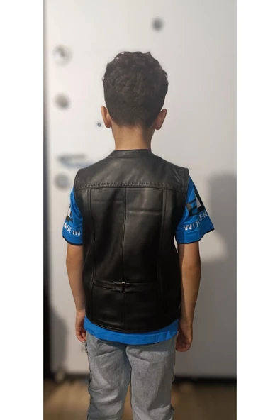 Çocuk yelek deri - Resim 5