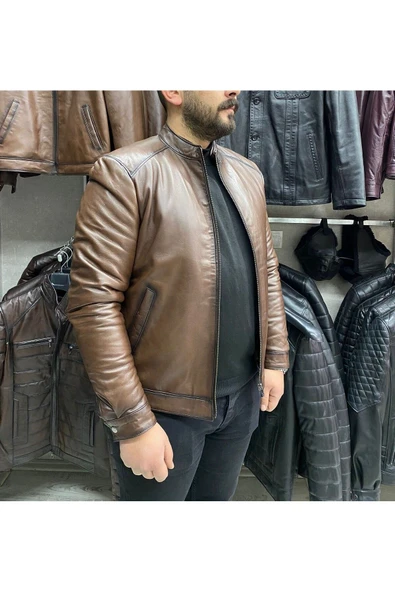 Spor Ceket Hakiki Deri Slim Fit ,Gündelik,Mevsimlik ürün görseli 1
