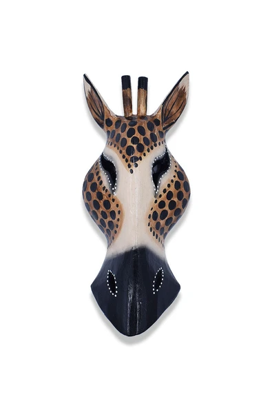 Zürafa Kafası Maske, Duvar Objesi, Ahşap Mask, Dekoratif Hediye ürün görseli 1