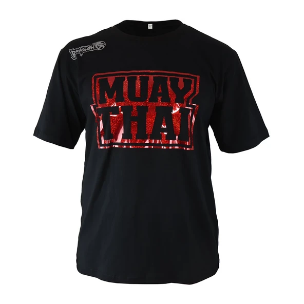 DragonDo TX8523 Muaythai Tişört Parlak Kırmızı Baskılı Muay Thai Tişörtü ürün görseli 1