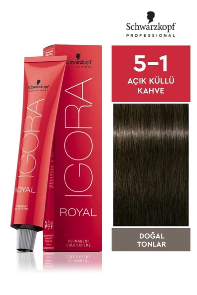 Igora Royal Doğal Tonlar 5-1 Açık Küllü Kahve Saç Boyası 60 ml ürün görseli 1