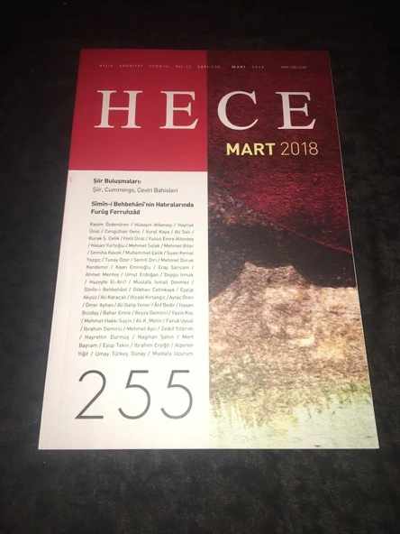 HECE Mart 2018 Sayı 255 ŞİİR,CUMMİNGS,ÇEVİRİ BAHİSLERİ (Sahafiye Kitap) ürün görseli 1