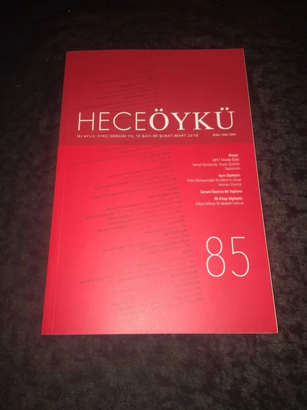 HECE ÖYKÜ Şubat Mart 2018 Sayı 85 Dosya 2017 YILINDA ÖYKÜ (Sahafiye Kitap) ürün görseli 1