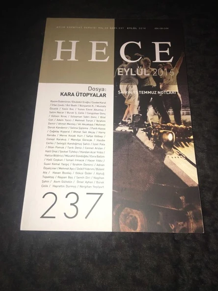 HECE Eylül 2016 Sayı 237 ŞAİRİN 15 TEMMUZ NOTLARI (Sahafiye Kitap) ürün görseli 1