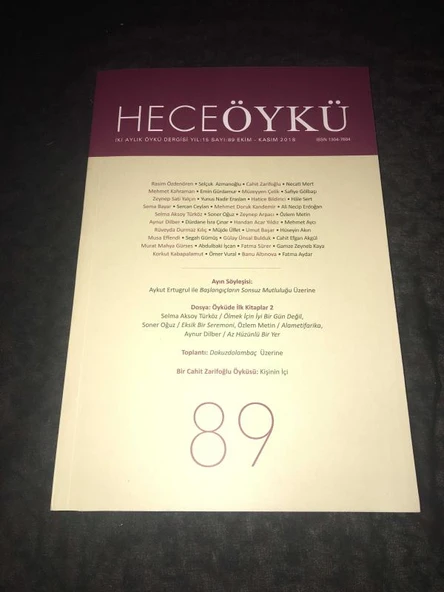 HECE ÖYKÜ Ekim Kasım 2018 Sayı 89 Bir Cahit Zarifoğlu Öyküsü KİŞİNİN İÇİ (Sahafiye Kitap) ürün görseli 1
