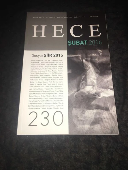 HECE Şubat 2016 Sayı 230 Dosya ŞİİR 2015 (Sahafiye Kitap) ürün görseli 1