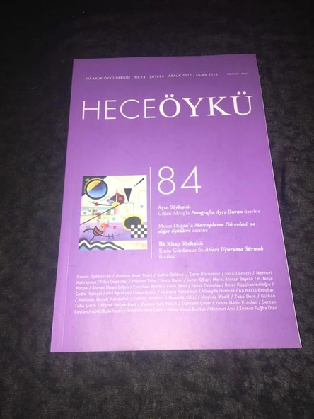HECE ÖYKÜ Aralık 2017 Sayı 84 CİHAN AKTAŞ'LA FOTOĞRAFTA AYRI DURAN ÜZERİNE (Sahafiye Kitap) ürün görseli 1