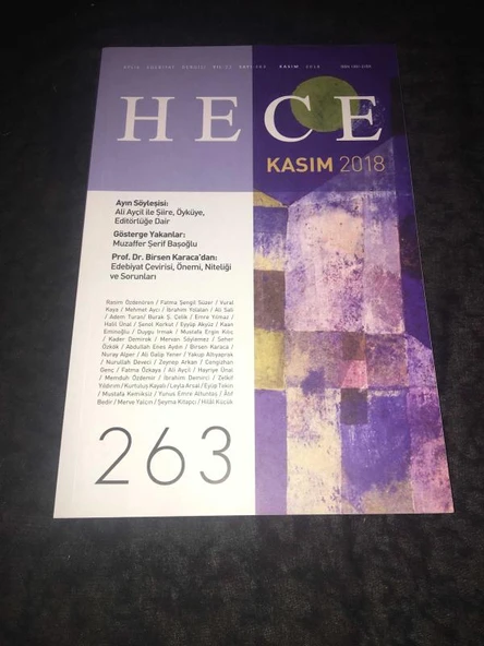 HECE Kasım 2018 Sayı 263 Prof.Dr. Birsen Karaca'dan EDEBİYAT ÇEVİRİSİ,ÖNEMİ,NİTELİĞİ VE SORUNLARI (Sahafiye Kitap) ürün görseli 1