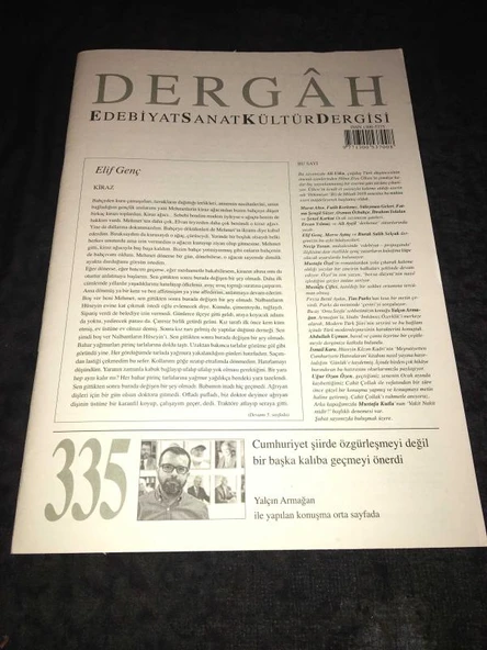 DERGAH Dergisi Ocak 2018 Sayı 335 (Sahafiye Kitap) ürün görseli 1