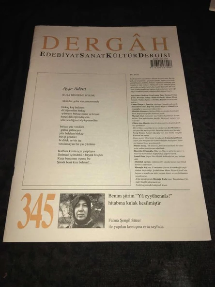 DERGAH Dergisi Kasım 2018 Sayı 345 (Sahafiye Kitap) ürün görseli 1