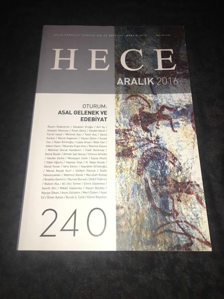 HECE Aralık 2016 Sayı 240 Oturum ASAL GELENEK VE EDEBİYAT (Sahafiye Kitap) ürün görseli 1