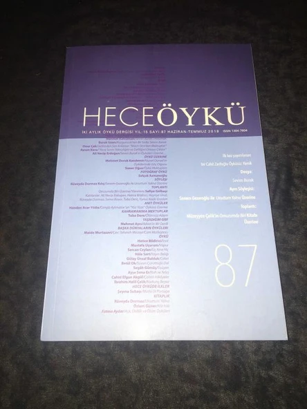 HECE ÖYKÜ Haziran Temmuz 2018 Sayı 87 İLK KEZ YAYIMLANAN BİR CAHİT ZARİFOĞLU ÖYKÜSÜ Yenik (Sahafiye Kitap) ürün görseli 1