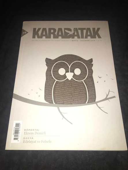 KARABATAK Dergisi Mayıs Haziran 2016 Sayı 26 Dosya EDEBİYAT VE FELSEFE (Sahafiye Kitap) ürün görseli 1