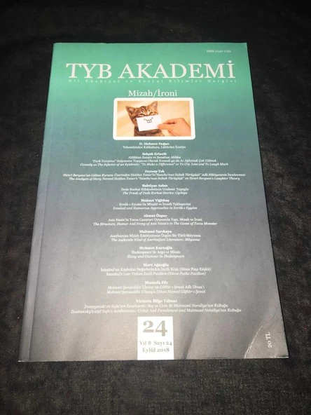 TYB AKADEMİ Dergisi Eylül 2018 Sayı 24 MİZAH - İRONİ (Sahafiye Kitap) ürün görseli 1