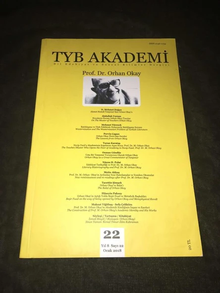 TYB AKADEMİ Dergisi Ocak 2018 Sayı 22 PROF.DR. ORHAN OKAY (Sahafiye Kitap) ürün görseli 1