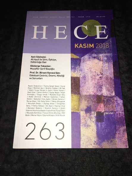 HECE Kasım 2018 Sayı 263 Prof.Dr. Birsen Karaca'dan EDEBİYAT ÇEVİRİSİ,ÖNEMİ,NİTELİĞİ VE SORUNLARI (Sahafiye Kitap) ürün görseli 1
