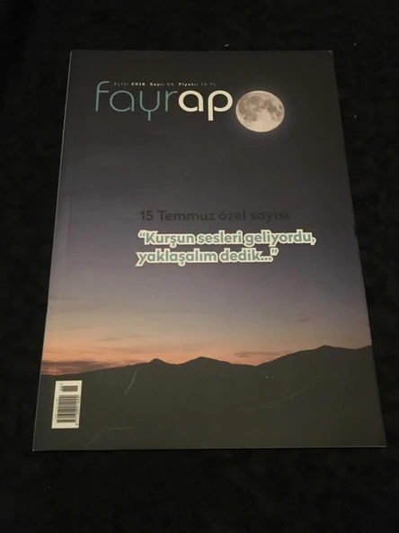 FAYRAP Eylül 2016 Sayı 88 15 TEMMUZ ÖZEL SAYISI (Sahafiye Kitap) ürün görseli 1
