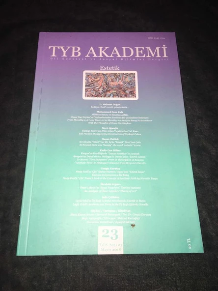 TYB AKADEMİ Dergisi Mayıs 2018 Sayı 23 ESTETİK (Sahafiye Kitap) ürün görseli 1