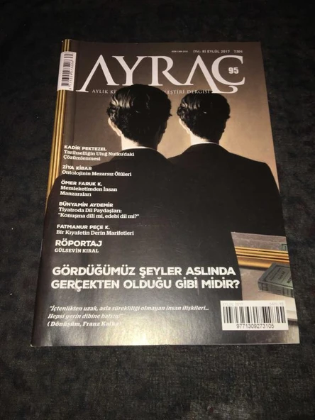 AYRAÇ Dergisi Eylül 2017 Sayı 95 Marifetli ellerden çıkan bir kıyafetin derin marifetleri - Fatmanur Peçe K. (Sahafiye Kitap) ürün görseli 1