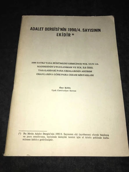 ADALET DERGİSİ'NİN 1990/4.SAYISININ EKİDİR (Sahafiye Kitap) ürün görseli 1