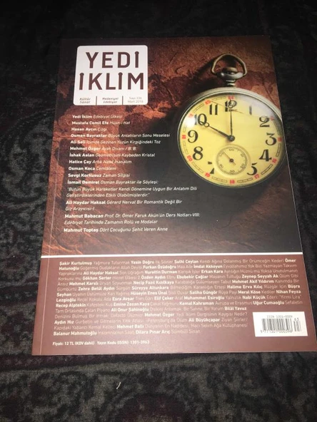 YEDİ İKLİM Mart 2018 Sayı 336 AYAK DİVANI - Mehmet Özger (Sahafiye Kitap) ürün görseli 1