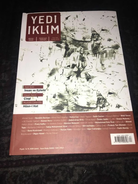 YEDİ İKLİM Aralık 2018 Sayı 345 HÜSN-İ HAT - Mustafa Cemil Efe (Sahafiye Kitap) ürün görseli 1