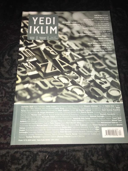 YEDİ İKLİM Haziran 2018 Sayı 339 Üstad Necip Fazıl'ın Ressam Fikret Adil'e Mektubu - SEYFETTİN ÜNLÜ (Sahafiye Kitap) ürün görseli 1
