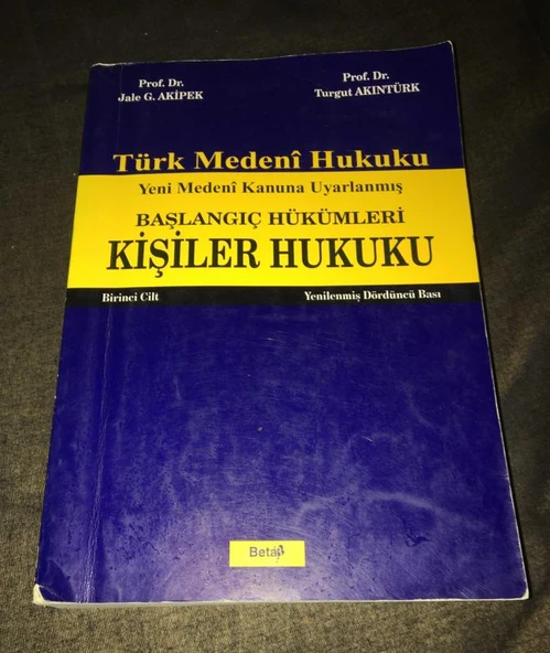 Türk Medeni Hukuku Yeni Medeni Kanuna Uyarlanmış BAŞLANGIÇ HÜKÜMLERİ KİŞİLER HUKUKU 1.Cilt (Sahafiye Kitap) ürün görseli 1