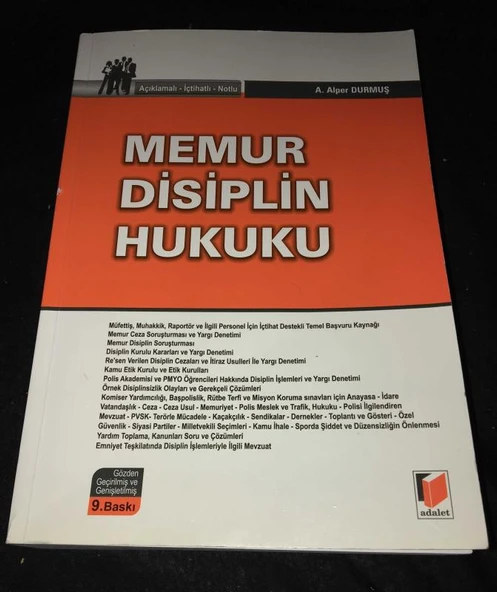 Açıklamalı-İçtihatlı-Notlu MEMUR DİSİPLİN HUKUKU [Gözden Geçirilmiş ve Genişletilmiş 9.Baskı] (Sahafiye Kitap) ürün görseli 1